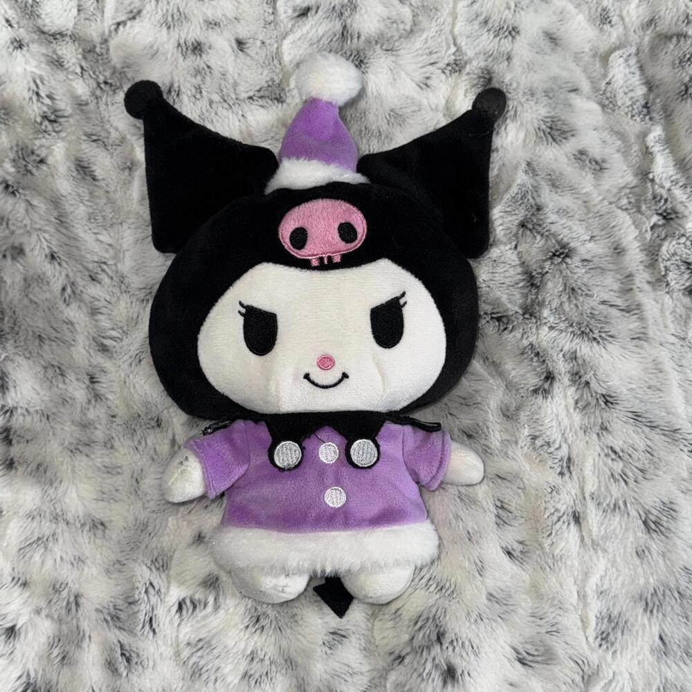 Sanrio Kuromi Holiday Plush Purple Santa Stuffed Animal 10" Japanese‎ Skull